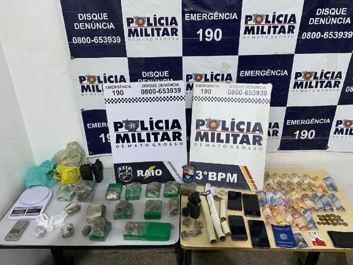 Trio é preso pela Polícia Militar por tráfico de drogas em Cuiabá