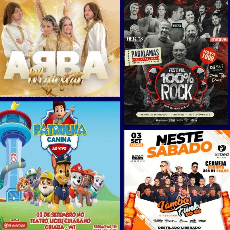 Rock, funk, musical infantil e muito mais agitam 1º fim de semana de setembro