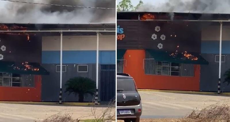 Sobrecarga em placa solar causa incêndio em pet shop de Cuiabá