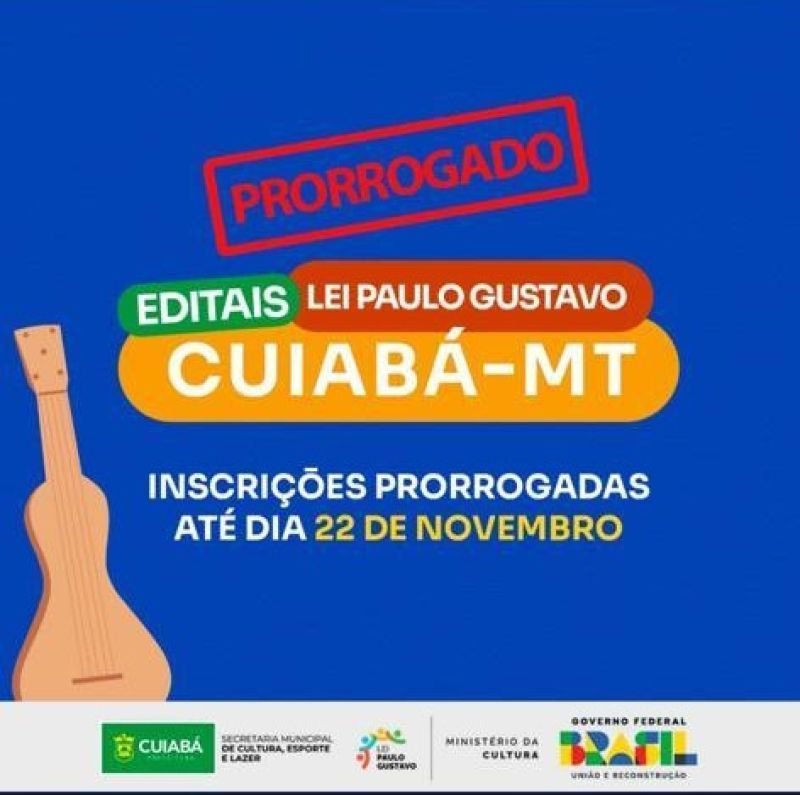 Prazo das inscrições referentes a projetos e ações relacionadas à Lei Paulo Gustavo segue até o dia 22 de novembro